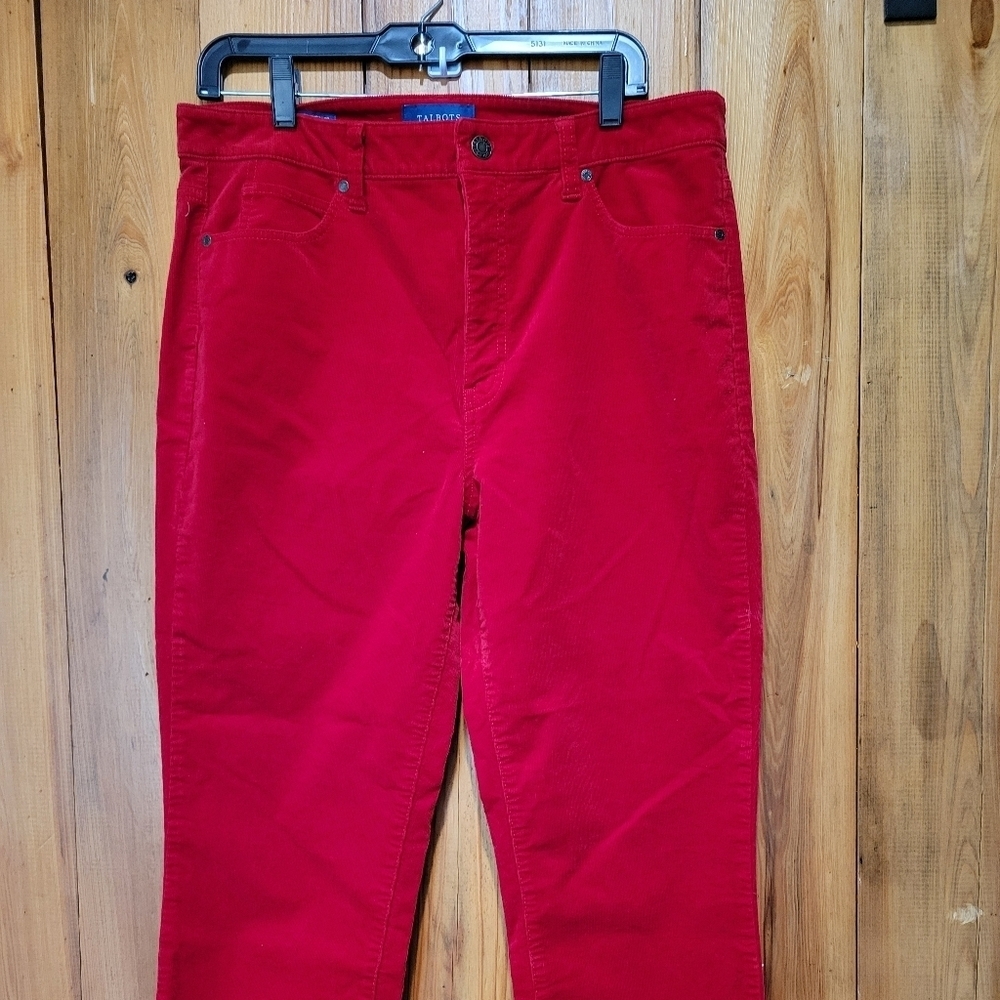 Talbots High Waist Straght Lef Red wome's Pants